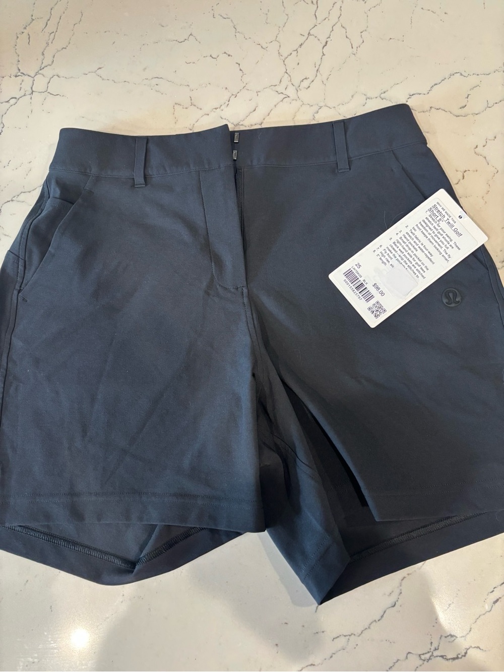 lululemon Women's Stretch Twill Golf Short, Sz 25, 5” in Black NWT
